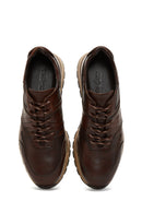 Men's Brown Lace-Up Leather Casual Sneakers | Derimod Men's Brown Lace-Up Leather Casual Sneakers | Derimod