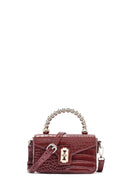 Women's Claret Red Long Strap Mini Classic Patent Leather Crossbody Bag | Derimod Women's Claret Red Long Strap Mini Classic Patent Leather Crossbody Bag | Derimod