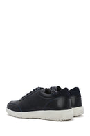 Erkek Lacivert Bağcıklı Deri Casual Sneaker | Derimod Erkek Lacivert Bağcıklı Deri Casual Sneaker | Derimod