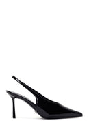 Woman Black Open-Back Thin-Heeled Patent Leather Leather Shoes | Derimod Woman Black Open-Back Thin-Heeled Patent Leather Leather Shoes | Derimod
