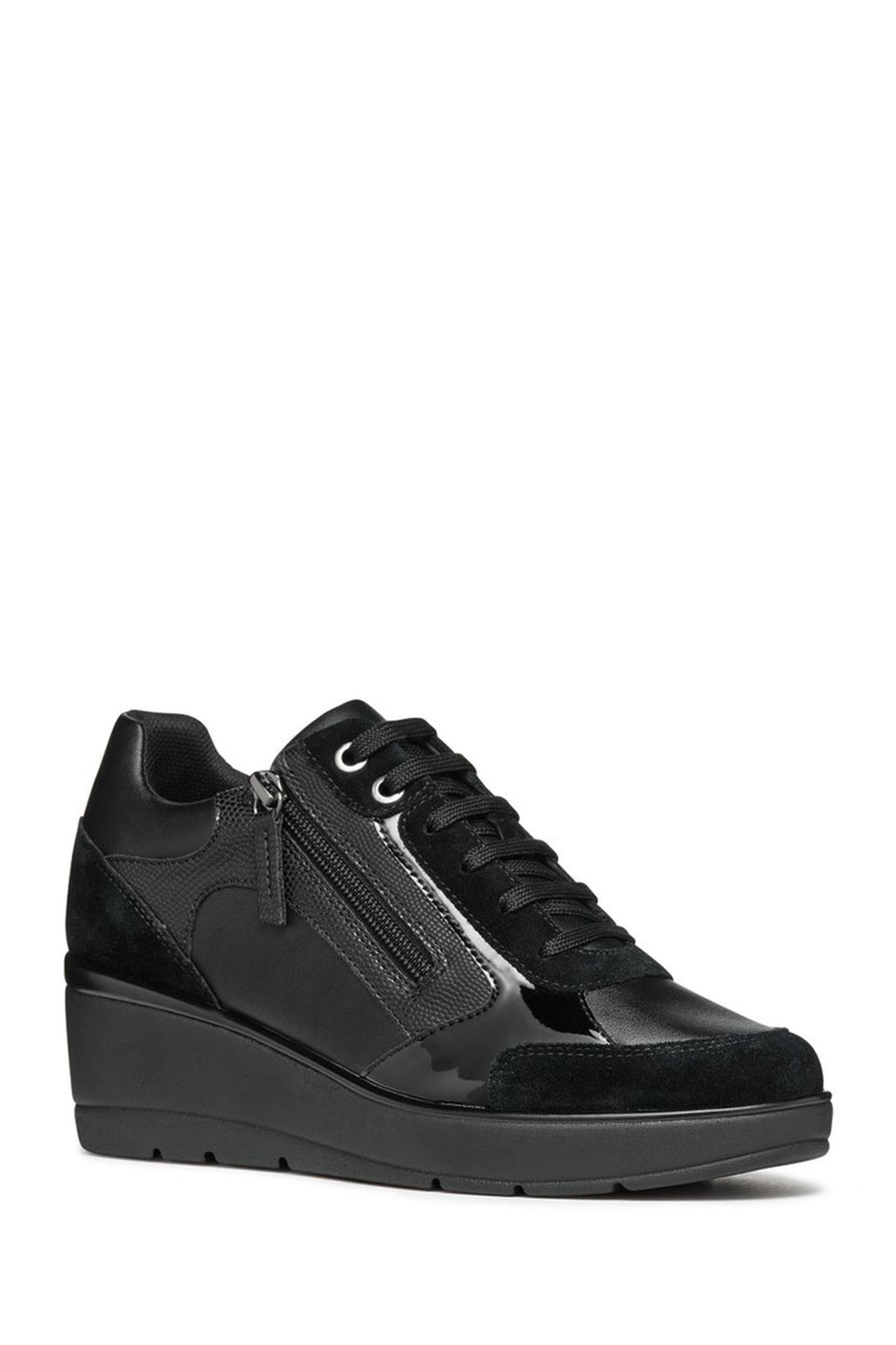 Geox Kadın Siyah Ilde Dolgu Topuklu Bağcıklı Casual Sneaker
