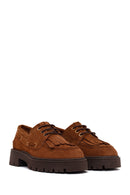 Woman Brown Lace-Up Thick-Soled Suede Casual Shoes | Derimod Woman Brown Lace-Up Thick-Soled Suede Casual Shoes | Derimod
