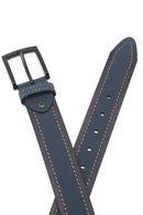 Men's Navy Blue Leather Belt | Derimod Men's Navy Blue Leather Belt | Derimod