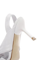 Kadın Beyaz Deri Topuklu Sandalet | Derimod