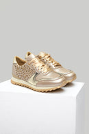 Gold Women's Sports Shoes with Staple Detail | Derimod Gold Women's Sports Shoes with Staple Detail | Derimod