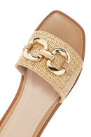 Women's Beige Straw Slippers | Derimod Women's Beige Straw Slippers | Derimod
