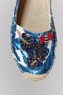 Embroidered Blue Women's Espadrilles | Derimod Embroidered Blue Women's Espadrilles | Derimod