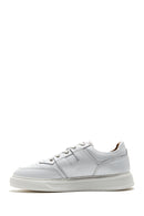 Men's White Lace-up Leather Sneaker | Derimod Men's White Lace-up Leather Sneaker | Derimod