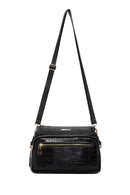 Women's Black Crocodile Cross Bag | Derimod Women's Black Crocodile Cross Bag | Derimod