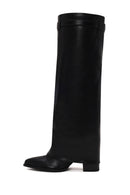 Woman Black Zip Closure Chunky-Heel Boot | Derimod Woman Black Zip Closure Chunky-Heel Boot | Derimod