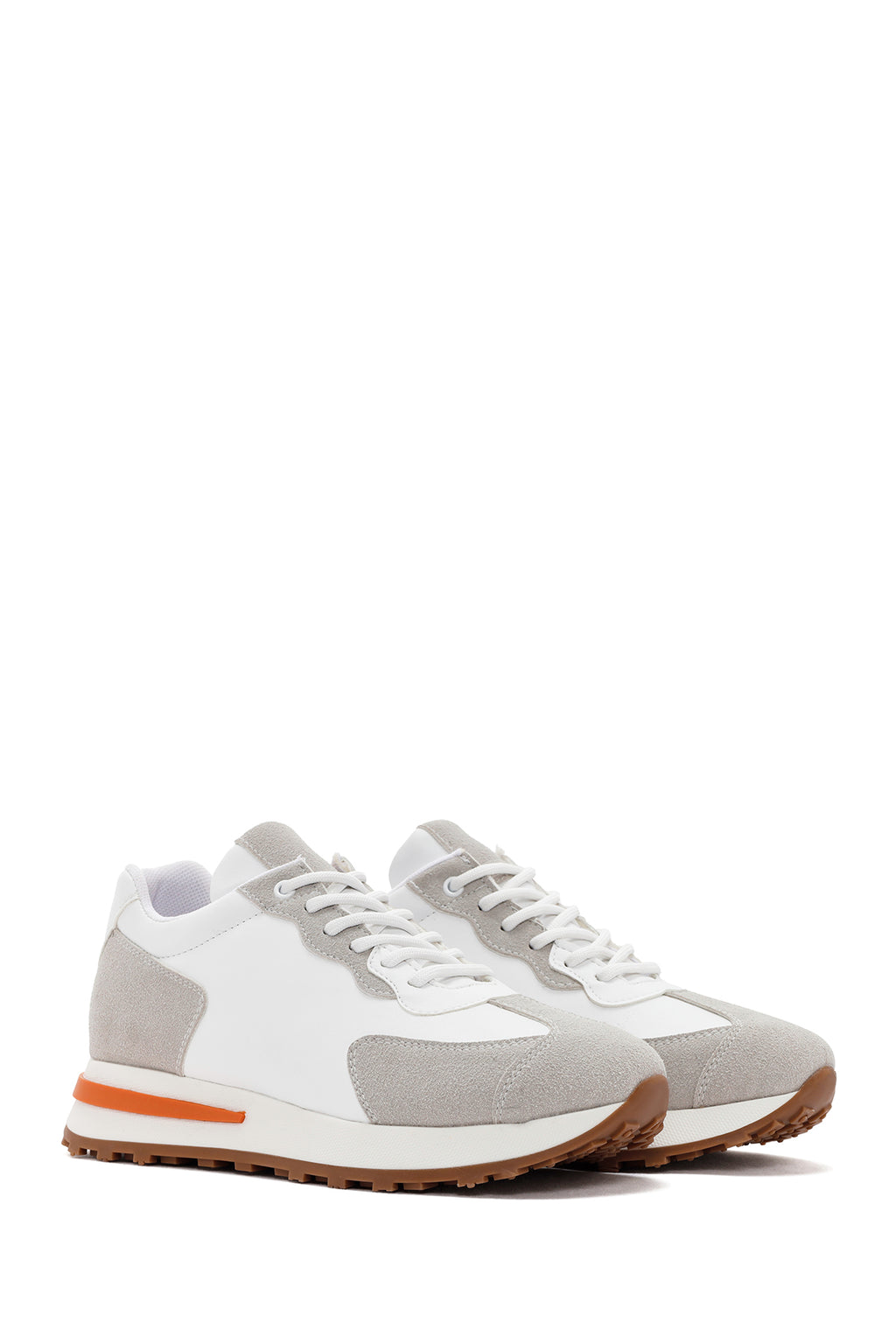Kadın Beyaz Süet Detaylı Sneaker