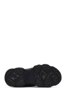 Woman Black Lace-Up Chunky Sneaker | Derimod Woman Black Lace-Up Chunky Sneaker | Derimod
