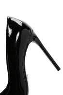 Women's Black Patent Leather High Thin Heel Stiletto | Derimod Women's Black Patent Leather High Thin Heel Stiletto | Derimod