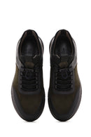 Men's Khaki Lace-Up Nubuck Leather Sneaker | Derimod Men's Khaki Lace-Up Nubuck Leather Sneaker | Derimod