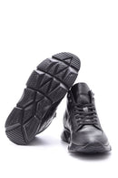 Men's Checkered Leather Boot Sneaker | Derimod Men's Checkered Leather Boot Sneaker | Derimod