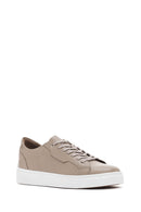 Men's Beige Lace-up Leather Sneaker | Derimod Men's Beige Lace-up Leather Sneaker | Derimod