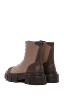 Women's Mink Leather Zippered Boots | Derimod Women's Mink Leather Zippered Boots | Derimod