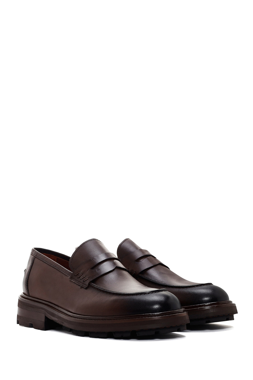 Erkek Kahverengi Deri Casual Loafer