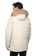 Geox Men's Beige Norwolk Fur Detailed Coat | Derimod Geox Men's Beige Norwolk Fur Detailed Coat | Derimod