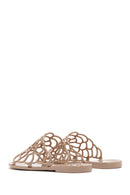 Women's Beige Patterned Jelly Slippers | Derimod Women's Beige Patterned Jelly Slippers | Derimod