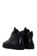 Men's Black Leather High Top Sneaker | Derimod Men's Black Leather High Top Sneaker | Derimod