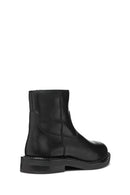 Geox Women's Black Serilda Zippered Leather Boots | Derimod Geox Women's Black Serilda Zippered Leather Boots | Derimod