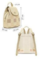 Women's Beige Printed Backpack | Derimod Women's Beige Printed Backpack | Derimod