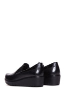 Kadın Siyah Deri Dolgu Topuklu Loafer | Derimod Kadın Siyah Deri Dolgu Topuklu Loafer | Derimod