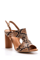 Women's Snakeskin Patterned Heeled Shoes | Derimod Women's Snakeskin Patterned Heeled Shoes | Derimod
