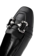 Women's Black Buckle Detailed Leather Ballerinas | Derimod Women's Black Buckle Detailed Leather Ballerinas | Derimod