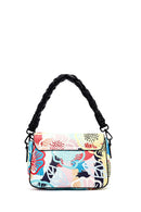Women's White Long Strap Printed Shoulder Bag | Derimod Women's White Long Strap Printed Shoulder Bag | Derimod