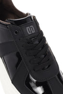 Men's Black Lace-up Patent Leather Casual Sneaker | Derimod Men's Black Lace-up Patent Leather Casual Sneaker | Derimod