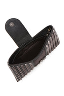 Women's Black Long Strap Stone Mini Evening Box Clutch Bag | Derimod Women's Black Long Strap Stone Mini Evening Box Clutch Bag | Derimod