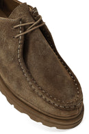 Woman Mink Lace-Up Suede Masculine Shoes | Derimod Woman Mink Lace-Up Suede Masculine Shoes | Derimod
