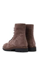Women's Mink Zipper Thick Sole Suede Leather Ankle Boots | Derimod Women's Mink Zipper Thick Sole Suede Leather Ankle Boots | Derimod