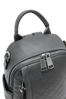 Women's Gray Long Strap Printed Backpack | Derimod Women's Gray Long Strap Printed Backpack | Derimod