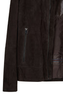 Pedri Male Brown Suede Leather Jacket | Derimod Pedri Male Brown Suede Leather Jacket | Derimod