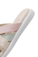 Women's Beige Leather Comfort Slippers | Derimod Women's Beige Leather Comfort Slippers | Derimod