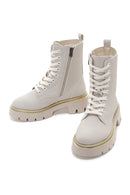 Women's Beige Casual Zippered Boots | Derimod Women's Beige Casual Zippered Boots | Derimod