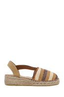 Women's Multicolored Thick-Soled Straw Espadrille Sandals | Derimod Women's Multicolored Thick-Soled Straw Espadrille Sandals | Derimod