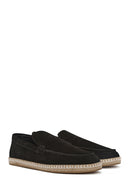 Erkek Siyah Süet Deri Espadril | Derimod Erkek Siyah Süet Deri Espadril | Derimod
