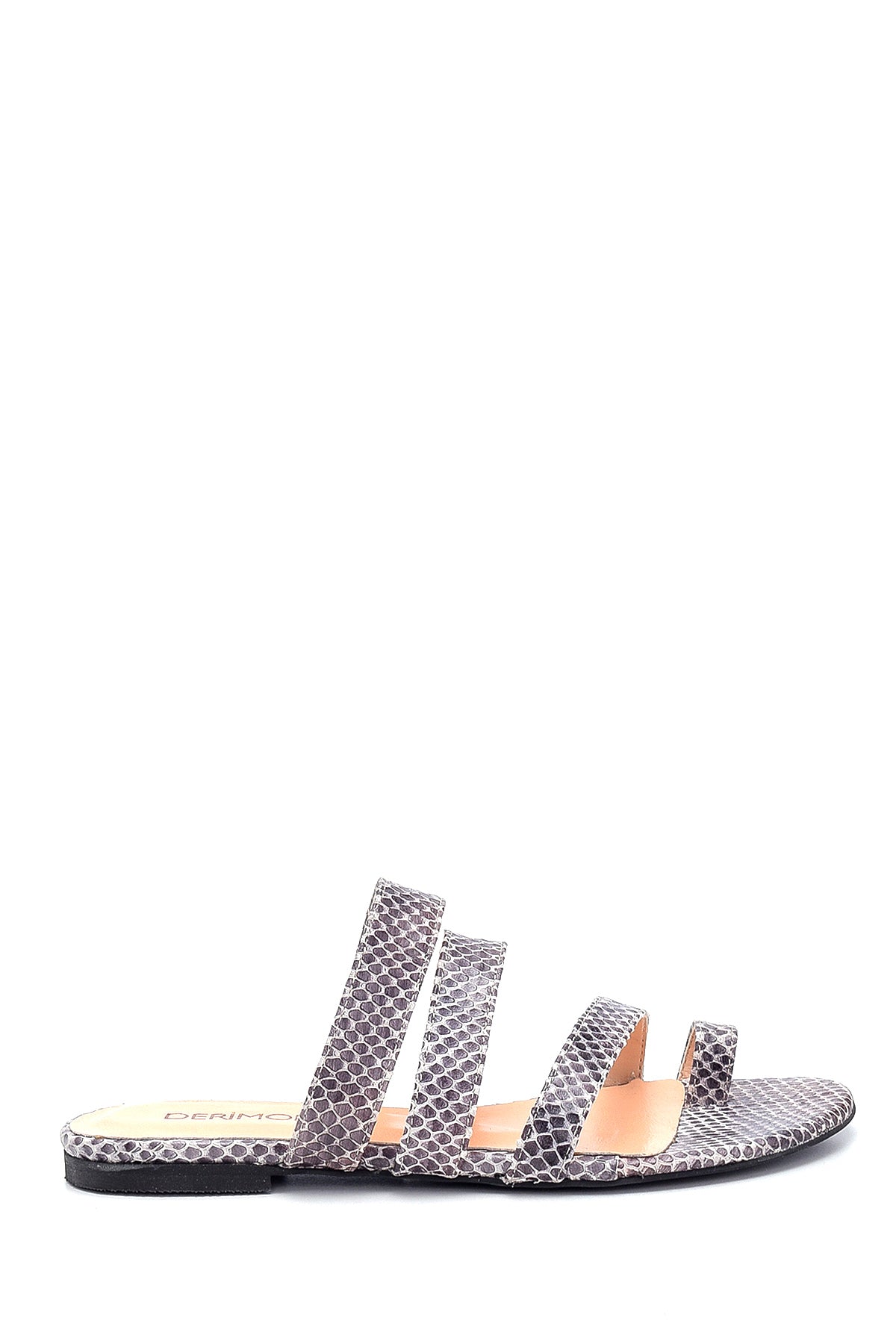 Kadın Yılan Baskılı Deri Terlik