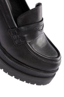 Kadın Siyah Kalın Topuklu Deri Maskülen Loafer | Derimod Kadın Siyah Kalın Topuklu Deri Maskülen Loafer | Derimod