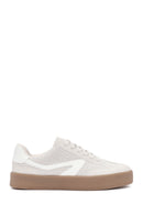 Woman Beige Lace-up Sneakers | Derimod Woman Beige Lace-up Sneakers | Derimod
