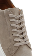 Men's Beige Thick Soled Laced Suede Leather Sneaker | Derimod Men's Beige Thick Soled Laced Suede Leather Sneaker | Derimod