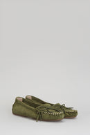 Suede Green Women's Leather Loafer | Derimod Suede Green Women's Leather Loafer | Derimod