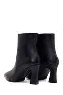 Woman Black Zip Closure Thick-Heeled Leather Boots | Derimod Woman Black Zip Closure Thick-Heeled Leather Boots | Derimod