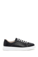 Women's Black Lace-up Leather Sneaker | Derimod Women's Black Lace-up Leather Sneaker | Derimod
