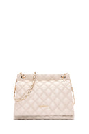 Women's Beige Long Strap Quilted Shoulder Bag | Derimod Women's Beige Long Strap Quilted Shoulder Bag | Derimod