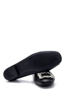 Women's Leather Stone Ballerinas | Derimod Women's Leather Stone Ballerinas | Derimod